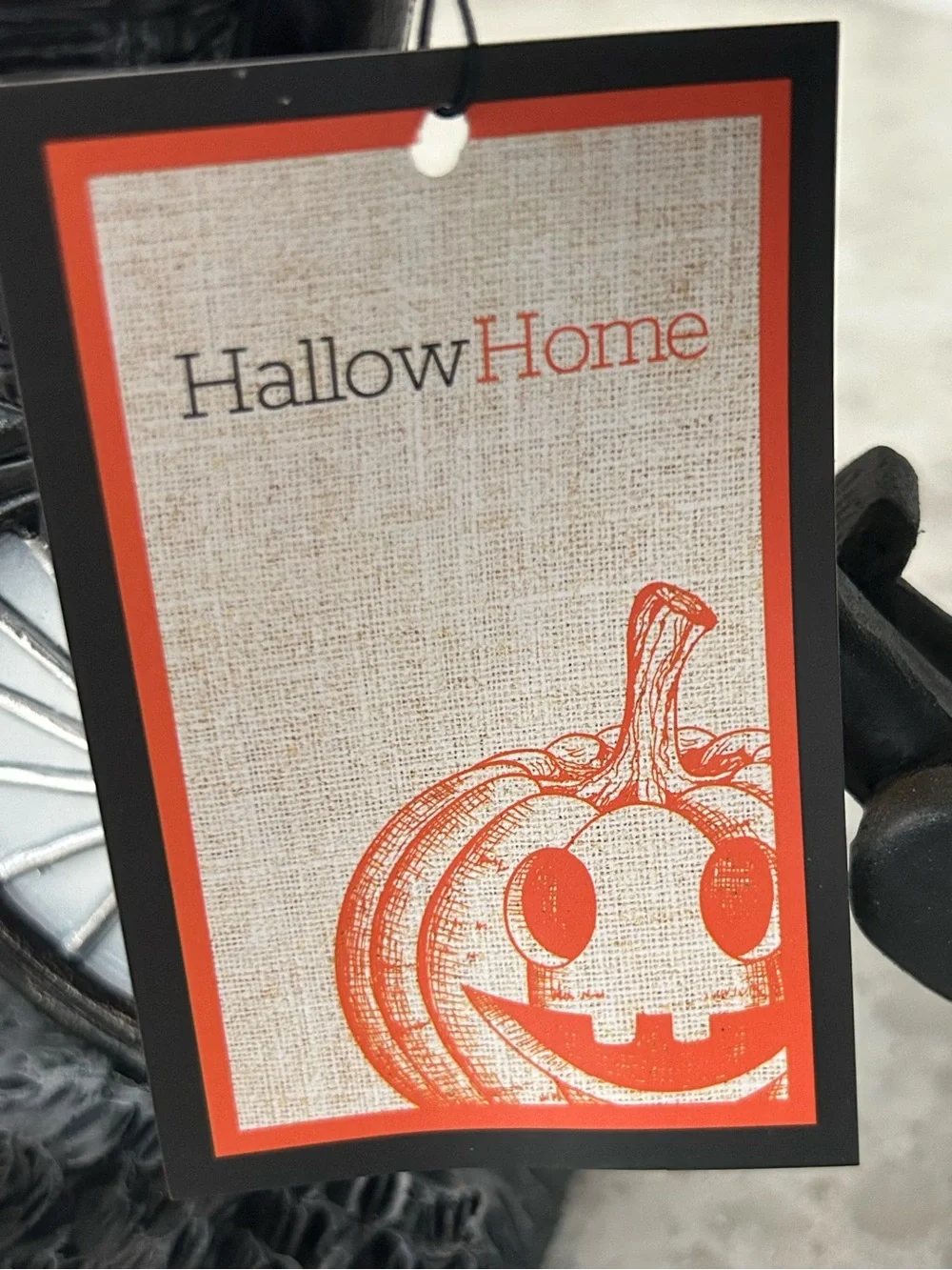 Halloween Grim Reaper on Bicycle Figurine - Black & Orange